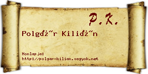 Polgár Kilián névjegykártya